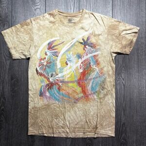 Vtg Y2k The Mountain Mens Medium Tan Tie Dye Indigenous Spirit Graphic T-Shirt